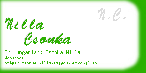 nilla csonka business card